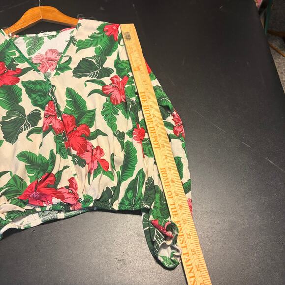 Whisper Women's Size XL Tropical Faux Wrap Top Rayon Resortwear Vacation - Picture 5 of 8